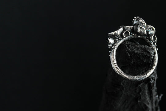 Handcrafted silver mushroom ring number 12 - Natt Jewellery
