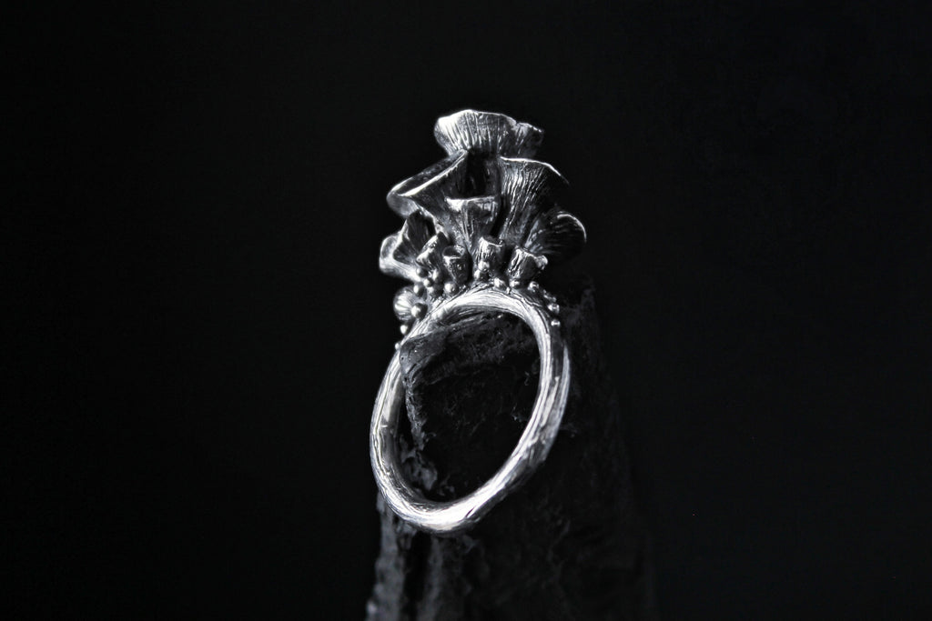 Handcrafted silver mushroon ring number 11 - Natt Jewellery