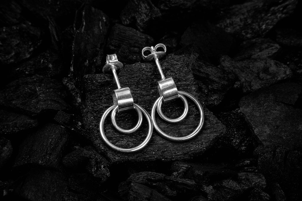 Handcrafted solid silver choker earrings - Natt Jewellery
