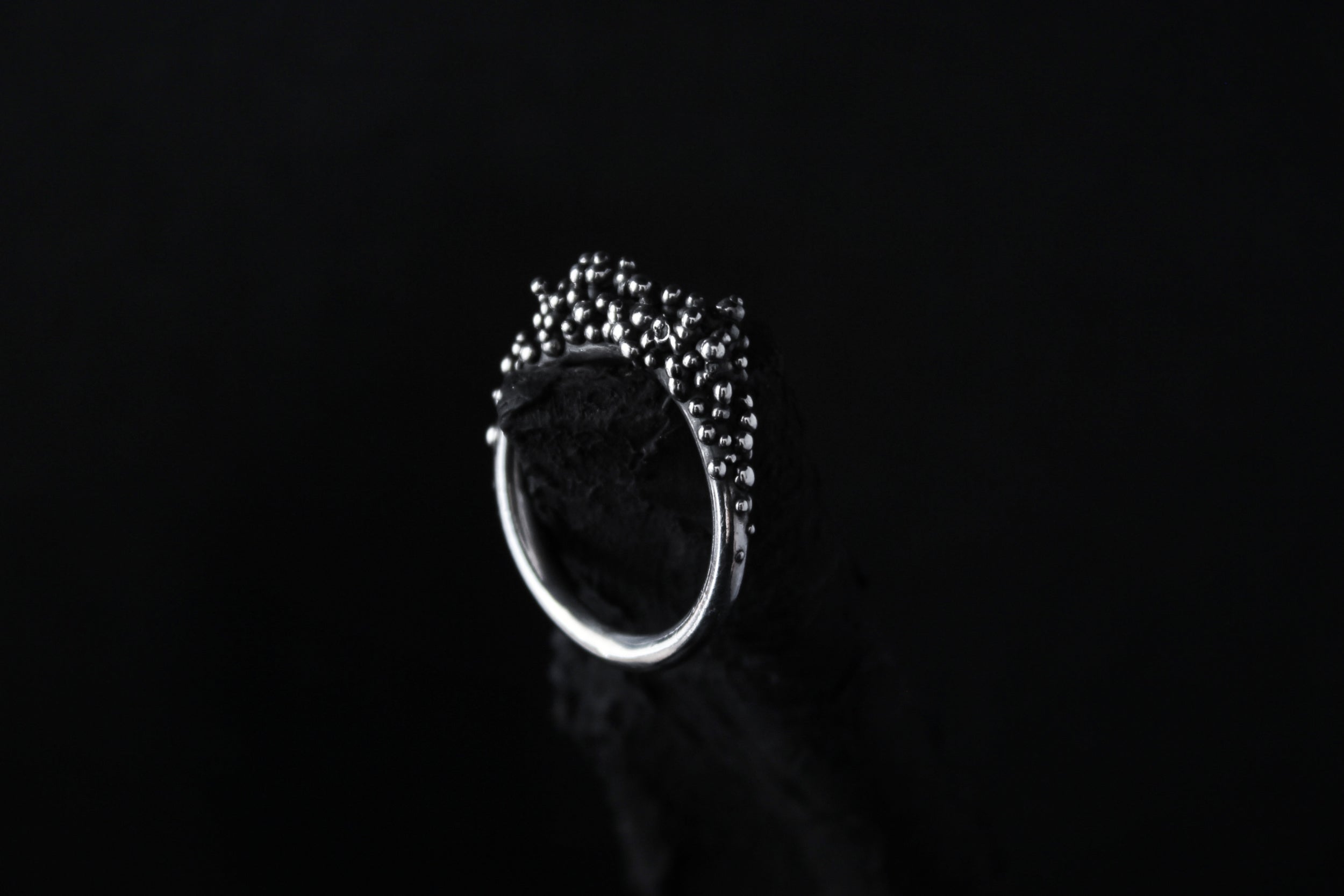 Handcrafted solid sterling silver droplets ring number 1 - Natt Jewellery