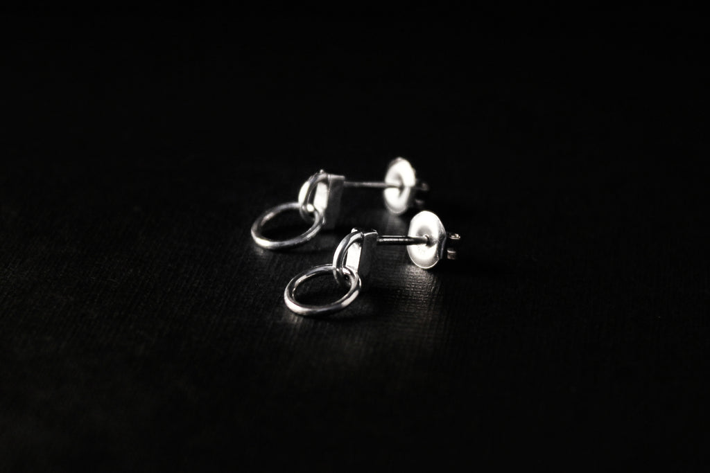 Tiny Silver Rings Earrings - Natt Jewellery
