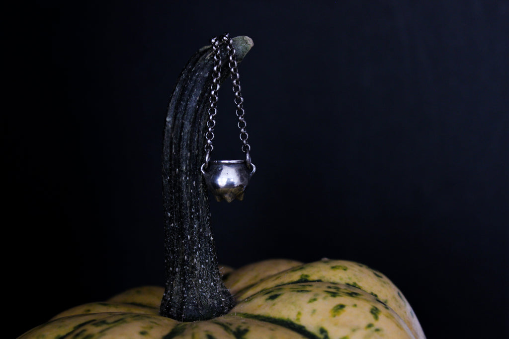 Witch's cauldron silver charm necklace - Natt Jewellery